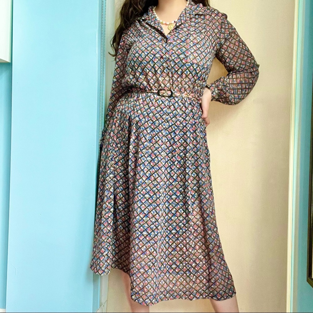 VINTAGE 70’s Chiffon Midi Dress